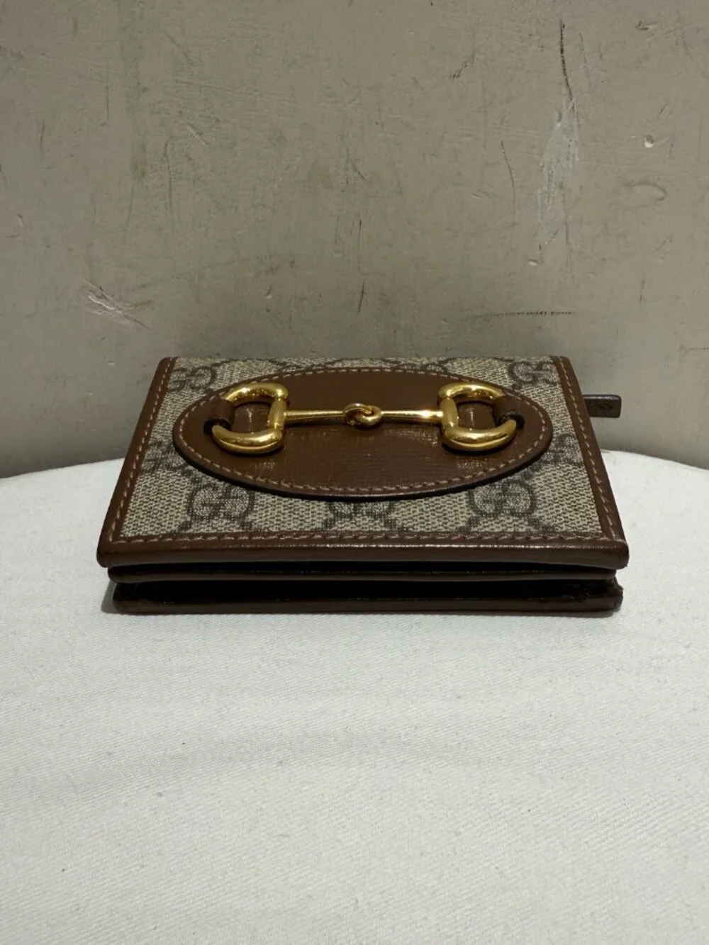Gucci 1955 Horsebit GG Supreme Compact Wallet Card Holder